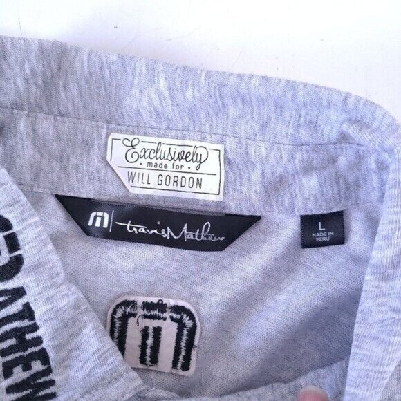 Travis Mathew Will Gordon Tour Issue Golf Pro Polo Shirt Size L - Picture 7 of 10